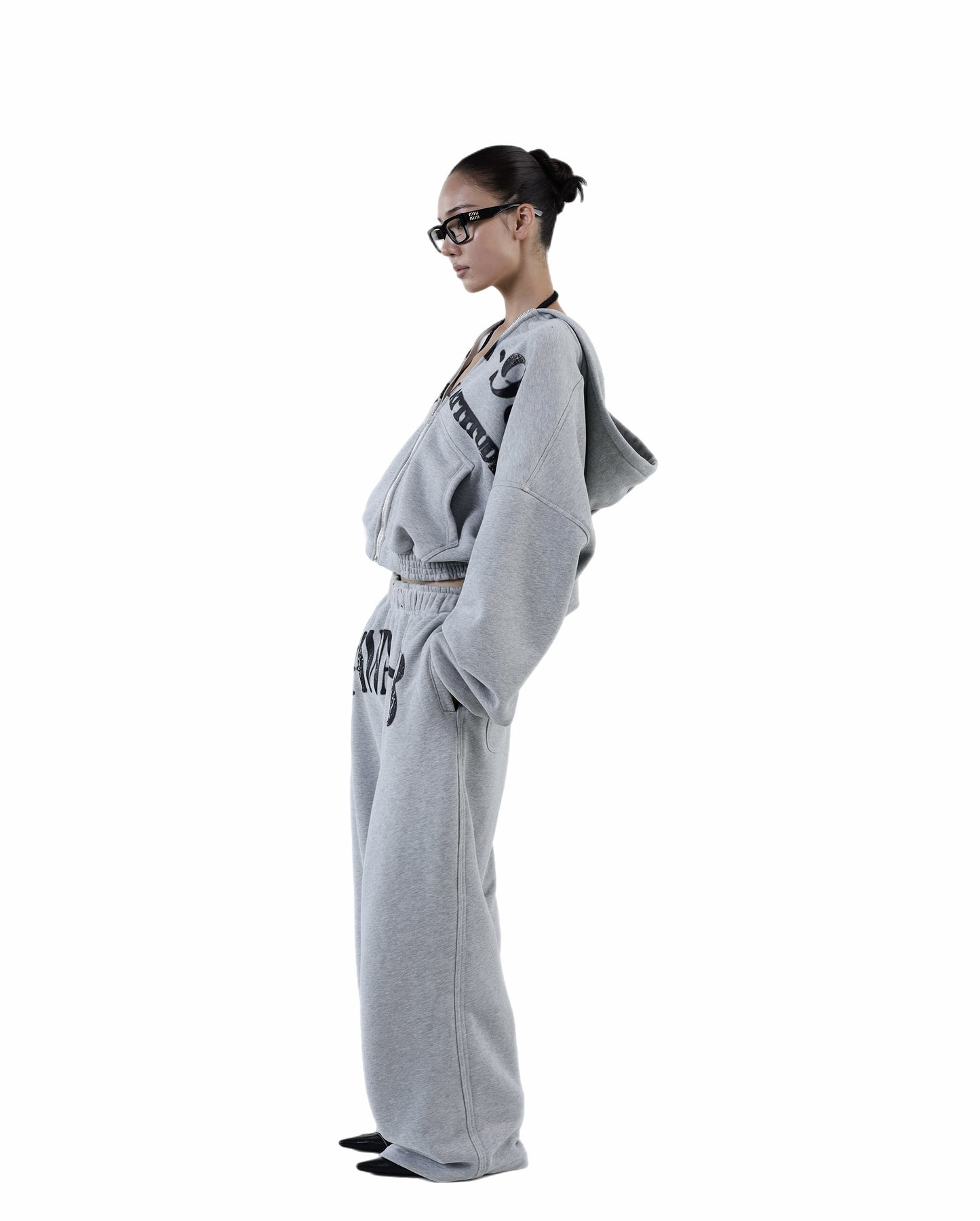 AWA PRINTED HOODIE ZIP
